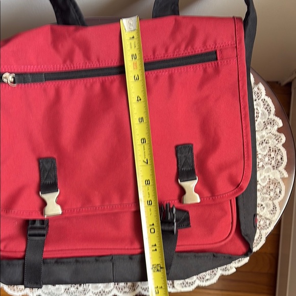 Kenneth Cole Reaction Red and Black Messenger Bag - Picture 11 of 12